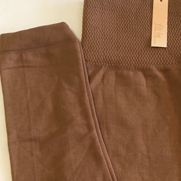Fleece Leggings - High waist band - Mocha - Picture 1 of 5